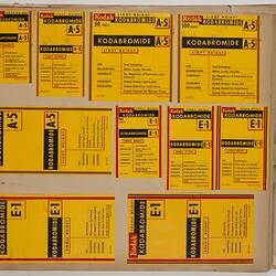 Scrapbook Page - Kodak (Australasia) Pty Ltd, Labels, 'Paper, Plate, Safelight Labels', Rochester, 1950-1962