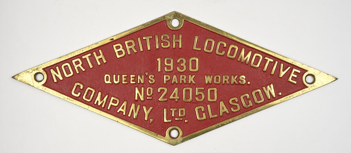 Locomotive Builders Plate - North British Locomotive Co. Ltd, 1930