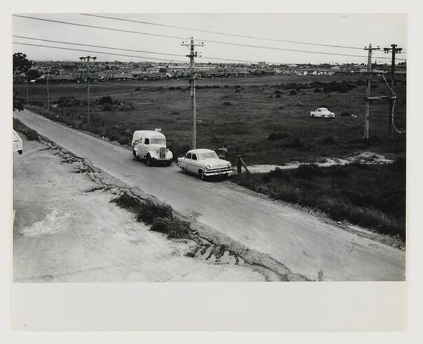 Photograph - Kodak Australasia Pty Ltd, View of Kodak Factory Site with Parked Delivery Van and Two Cars, Coburg, circa 1956