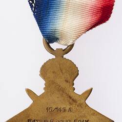 Medal - 1914-1915 Star, New Zealand, Sergeant W.F. Doubleday, 1918 - Reverse