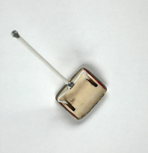 Plastic toy carpet sweeper, top view.