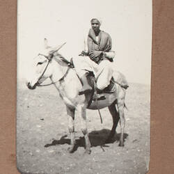 Photograph - Donkey & Rider, Sakkara, Egypt, World War I, 1915-1917