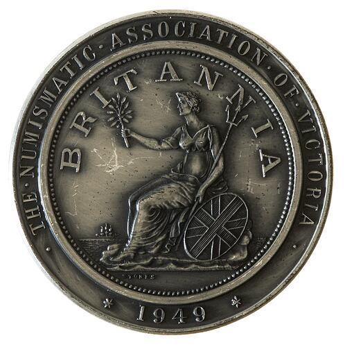 Medal - Annand Smith Token Centenary, Numismatic Association of Victoria, 1949 AD