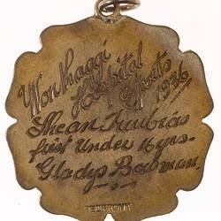 Medal - Scottish Dancing Prize, Wonthaggi Hospital Sports, 1936 AD