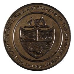 Medal - Sesquicentenary of Victoria, Shire of Otway, Otway Shire Council, Victoria, Australia, 1985