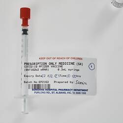 1 x Syringe - COVID-19 Vaccinations, Melbourne Airport, 22 Feb 2021