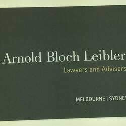 Business Card - Nyadol Nyuon, Arnold Bloch Leibler Law Firm, Melbourne (grey logo), circa 2016