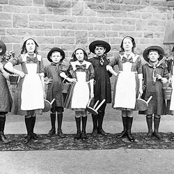 Negative - Children Dressed as Farmers and Milk Maids at St Brigid 's School, Fitzroy, Victoria, circa 1910