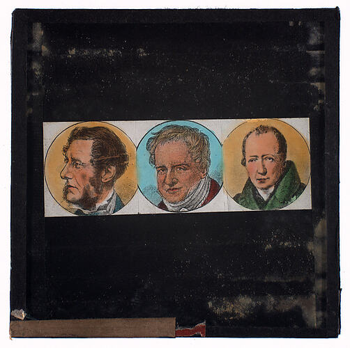 Lantern Slide - Universal Opportunity League, Three Male Portraits