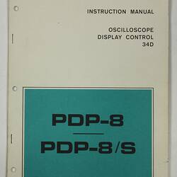 Instruction Manual - DEC, PDP-8, Oscilloscope Display Control, 1967