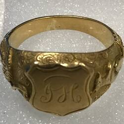 Ring - R. Robertson, Miner's Dress, Gold, Melbourne, Victoria, circa 1860