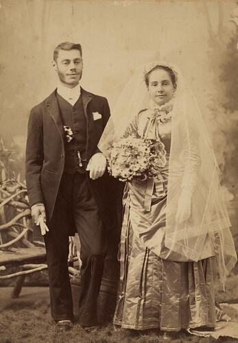 Digital Photograph - Bride & Bridegroom on their Wedding Day, Richmond, 1886