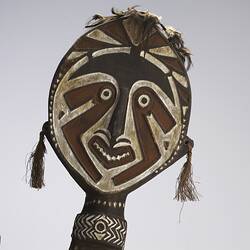 Carving of Irawaki figure, Gulf of Papua (detail of face)