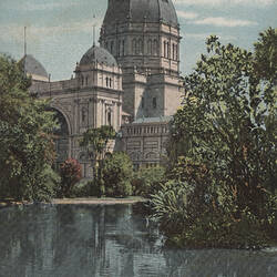 Postcard - 'A Peep at the Exhibition Building', Southern Facade, Exhibition Building, Melbourne, circa 1905
