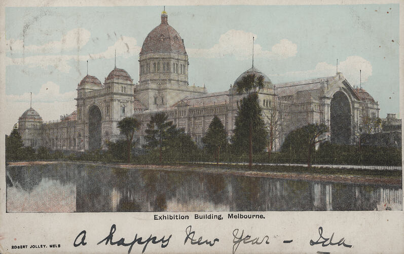 Postcard - Southern Facade, Exhibition Building, Robert Jolley, Melbourne, circa 1905