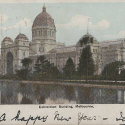 Postcard - Southern Facade, Exhibition Building, Robert Jolley, Melbourne, circa 1905