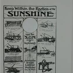 Advertisement - H.V. McKay, 'Keep Within the Radius of the Sunshine', 1906