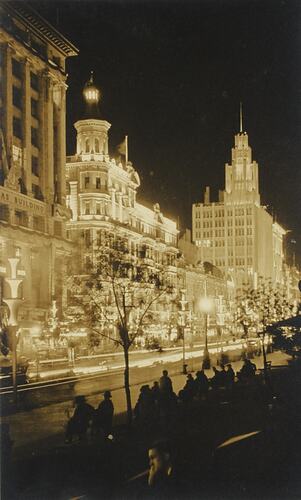 Photograph - State Electricity Commission, Melbourne Centenary Illuminations, Swanston Street, Melbourne, Victoria, Australia, 1934