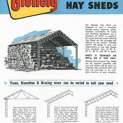 Colourful advertisement for hay sheds.