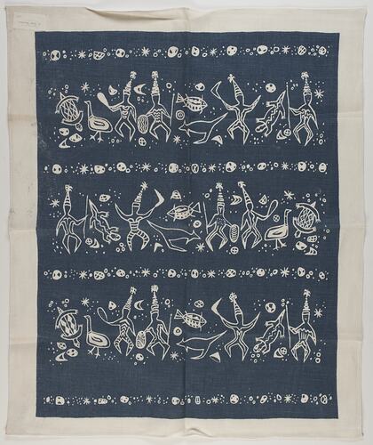 Tea Towel - Human Figures & Animals, circa 1950s