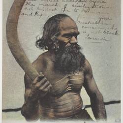 Postcard - Australian Aborigine with Boomerang