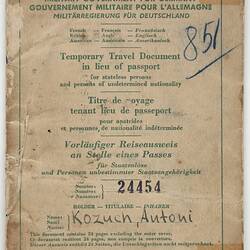 Temporary Travel Document