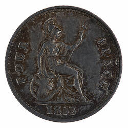 Coin - Groat, Queen Victoria, Great Britain, 1855 (Reverse)