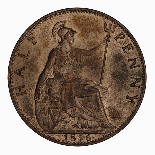 Coin - Halfpenny, Queen Victoria, Great Britain, 1896 (Reverse)
