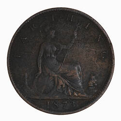 Coin - Farthing, Queen Victoria, Great Britain, 1873 (Reverse)