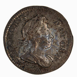 Coin - Threepence, George I, England, Great Britain, 1727 (Obverse)