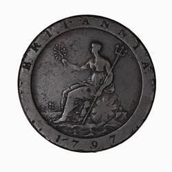 Coin - Penny, George III, Great Britain, 1797 (Reverse)