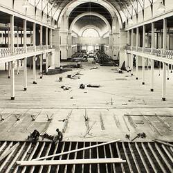 Photograph - Programme '84, Timber Floor Replacement in the Great Hall, Royal Exhibition Buildings, 14 Dec 1984