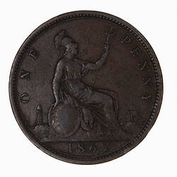 Coin - Penny, Queen Victoria, Great Britain, 1862 (Reverse)