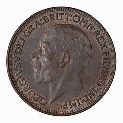 Coin - Farthing, George V, Great Britain, 1928 (Obverse)