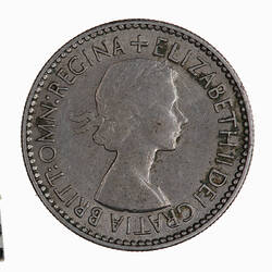 Coin - Sixpence, Elizabeth II, Great Britain, 1953 (Obverse)