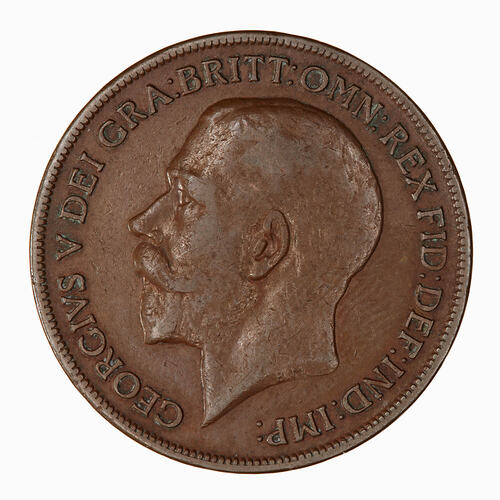 Coin - Penny, George V, Great Britain, 1918 (Obverse)