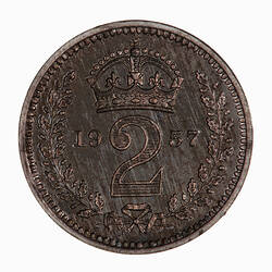 Coin - Twopence (Maundy), Elizabeth II, Great Britain, 1957 (Reverse)