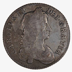 Coin - Shilling, Charles II, Great Britain, 1663 (Obverse)