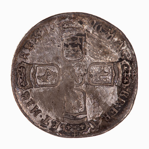 Coin - Sixpence, William III, Great Britain, 1696 (Reverse)