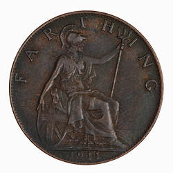 Coin - Farthing, George V, Great Britain, 1911 (Reverse)