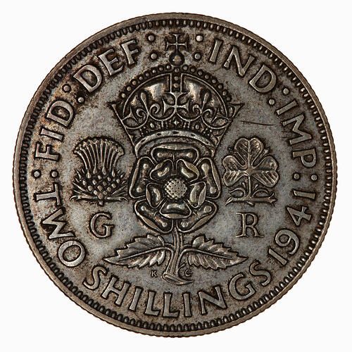 Coin - Florin (2 Shillings), George VI, Great Britain, 1941 (Reverse)