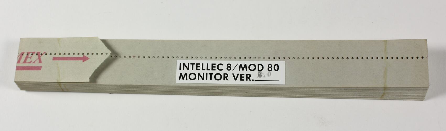 Paper Tape - Intellec 8 MOD 80, Monitor