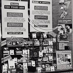 Photograph - Kodak Australasia Pty Ltd, Product Display, '110 Years Ago', Jul 1964