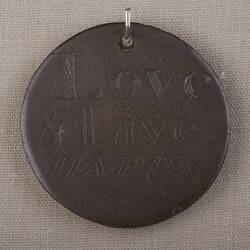 Love Token - 'TS', 'Love & Live Happy', Great Britain, circa 1800