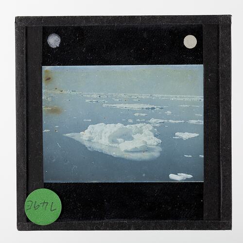 Lantern Slide - A View of Loose Polar Pack Ice, BANZARE Voyage 2, Antarctica, 1930-1931