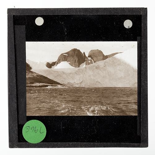 Lantern Slide - Murray Monolith. Mac-Robertson  Land, BANZARE Voyage 2, Antarctica, 1930-1931