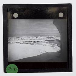 Lantern Slide - Discovery II Following a Lead Through the Pack Ice, Ellsworth Relief Expedition, Antarctica, 1935-1936