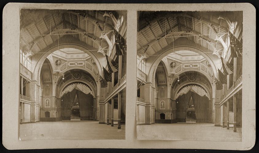 Stereograph - Exhibition Building Interior, Melbourne, Victoria, circa 1901