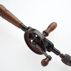 Hand Drill - Wood & Painted Metal, circa 1930s-1980s