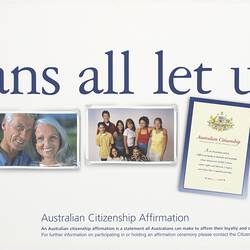 Poster - Australians All Let Us Rejoice, Department of immigration, 2004
